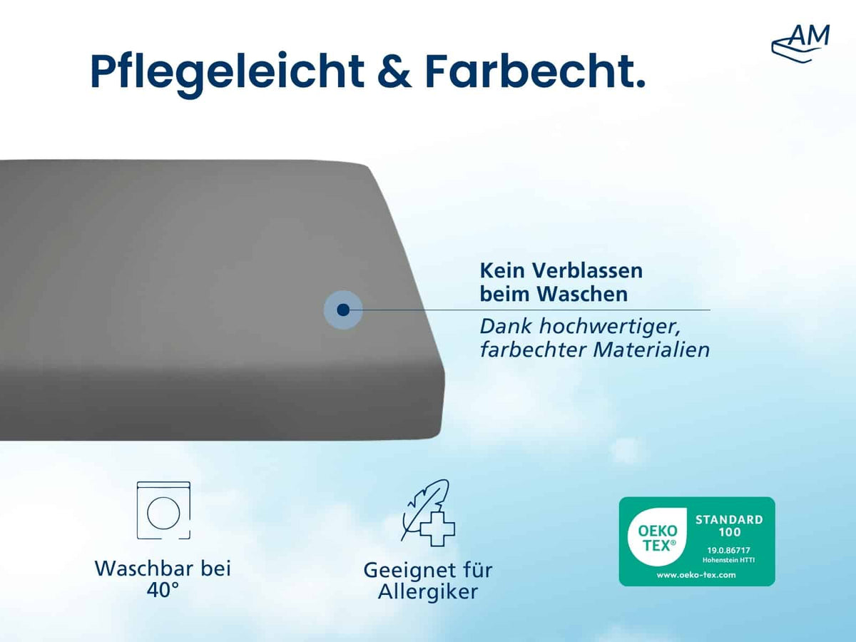 Hochwertiges Spannbettlaken in Premium-Höhe – Anthrazit