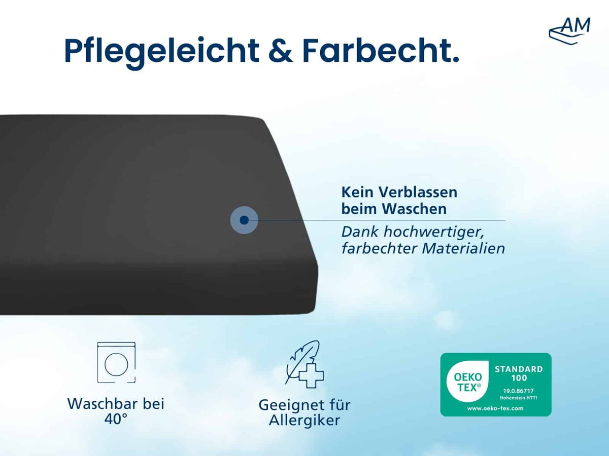 Hochwertiges Spannbettlaken in Premium-Höhe – Dunkelgrau