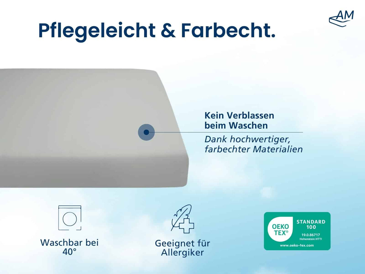 Hochwertiges Spannbettlaken für Topper – Hellgrau