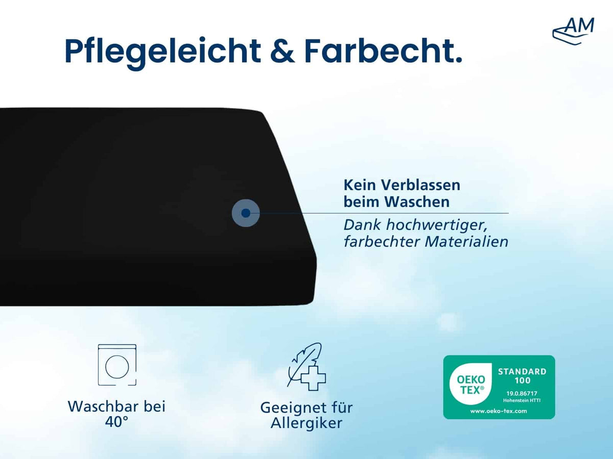 Hochwertiges Spannbettlaken in Premium-Höhe – Schwarz