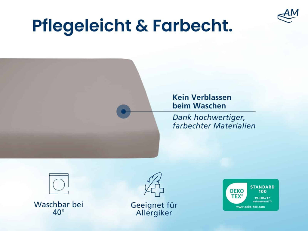 Hochwertiges Spannbettlaken für Topper – Taupe