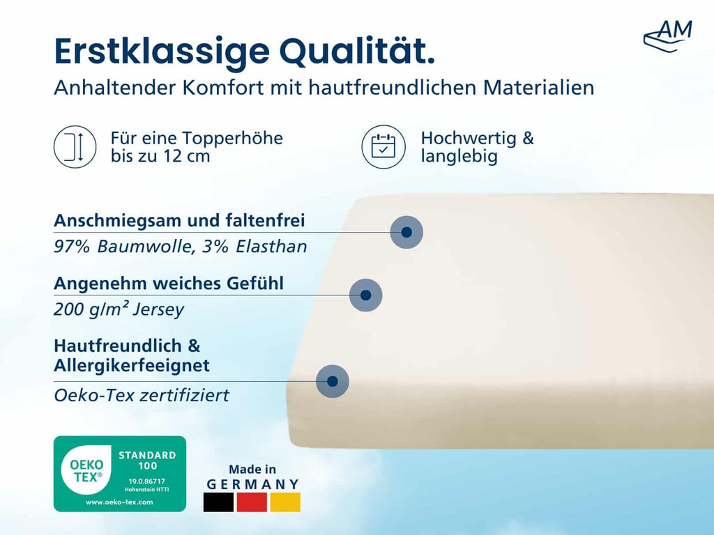 Hochwertiges Spannbettlaken in Premium-Höhe – Creme