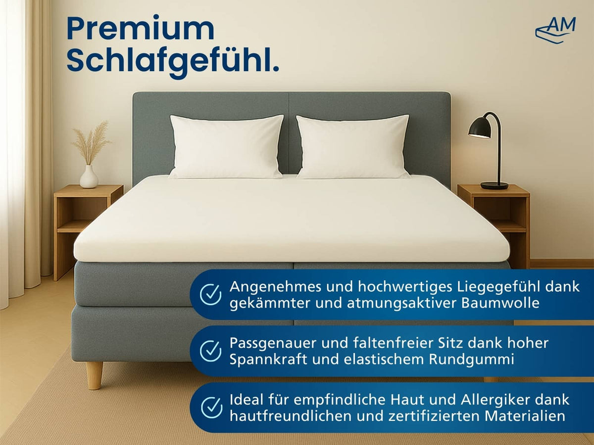 Hochwertiges Spannbettlaken in Premium-Höhe – Creme