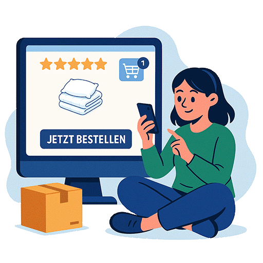 Illustration: Bettwaren online bestellen