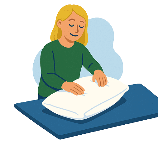 Illustration: Kissen wird hergestellt