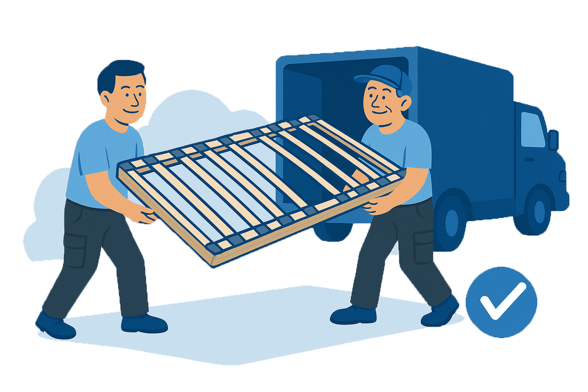 Illustration: Lattenrost wird per Spedition geliefert