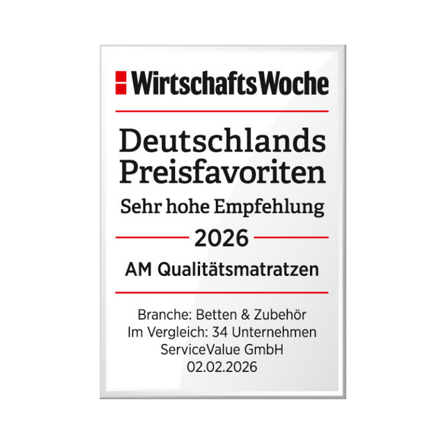 WirtschaftsWoche Deutschlands Preisfavoriten 2026 – Sehr hohe Empfehlung