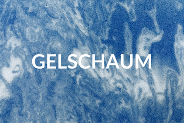 Gelschaum: blauer, marmorierter Schaumstoff
