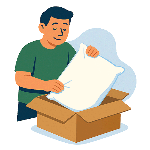 Illustration: kostenlose Rücksendung des Kissens