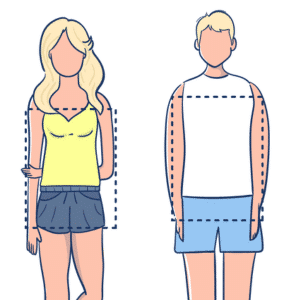 Schultern & Becken ähnlich breit