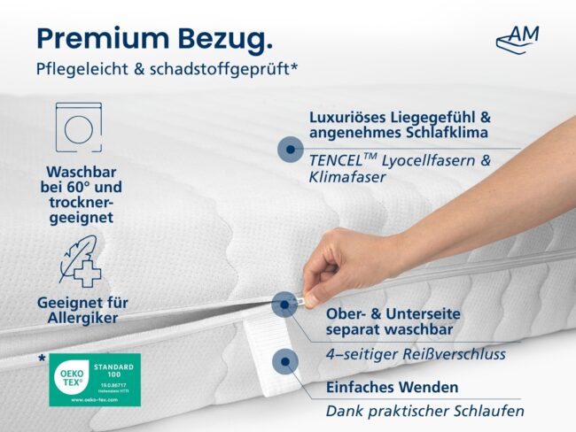 1000 Federn 7-Zonen Taschenfederkernmatratze – Bild 6