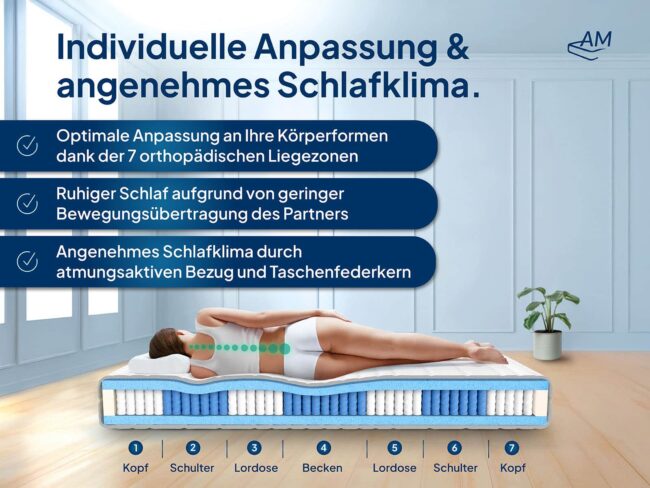 Premium 7-Zonen Partnermatratze – Bild 4