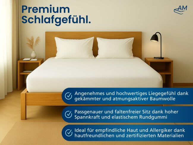 Hochwertiges Spannbettlaken in Premium-Höhe – Bild 2