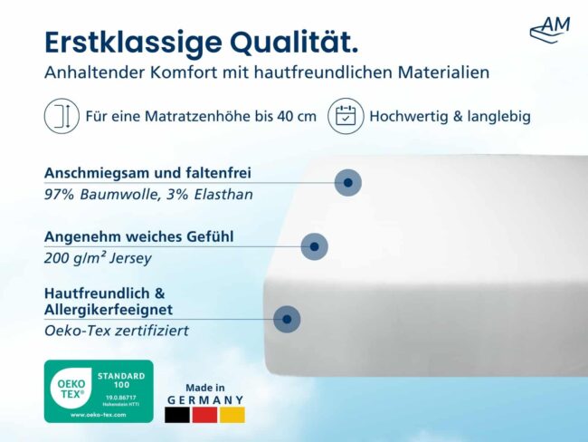 Hochwertiges Spannbettlaken in Premium-Höhe – Bild 3