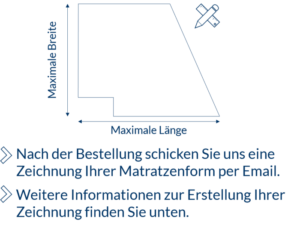 Matratze jeglicher Form ohne Rundungen